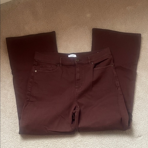 LOFT Pants - LOFT Outlet Deep Brown High-Rise Wide-Leg Pants